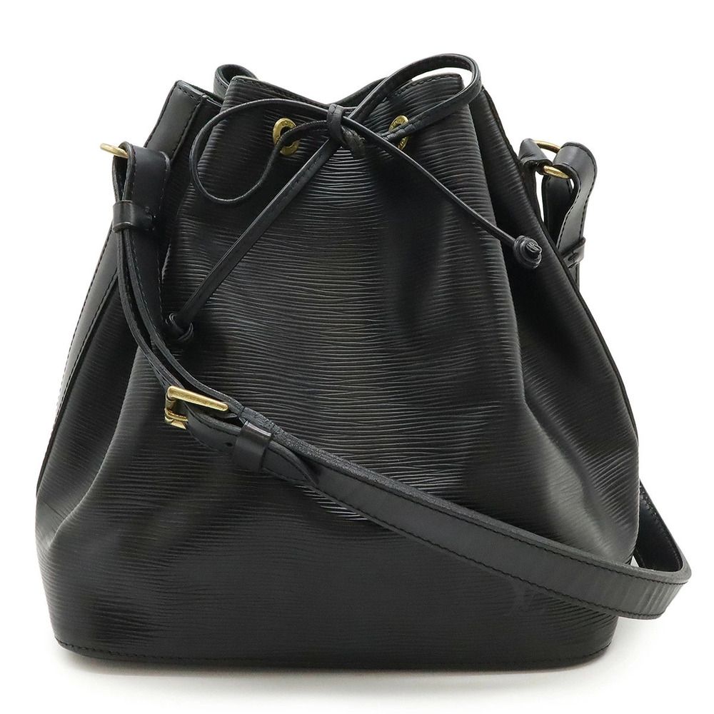 LOUIS VUITTON Epi Shoulder Bag Hobo Drawstring Noir Black